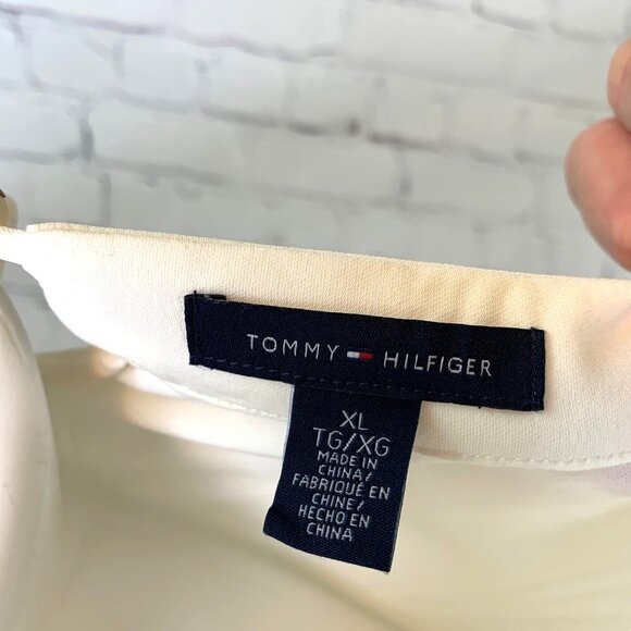 NWT TOMMY HILFIGER CROCHET FRONT SHORT SLEEVE BLOUSE - XL - Picture 6 of 6